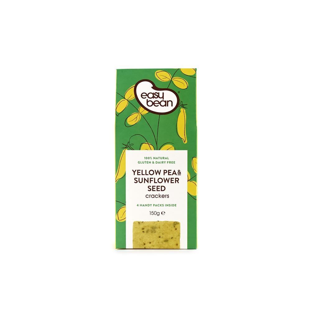 Easy Bean Yellow Pea & Sunflower Seed Crackers 150g - 8 Pack