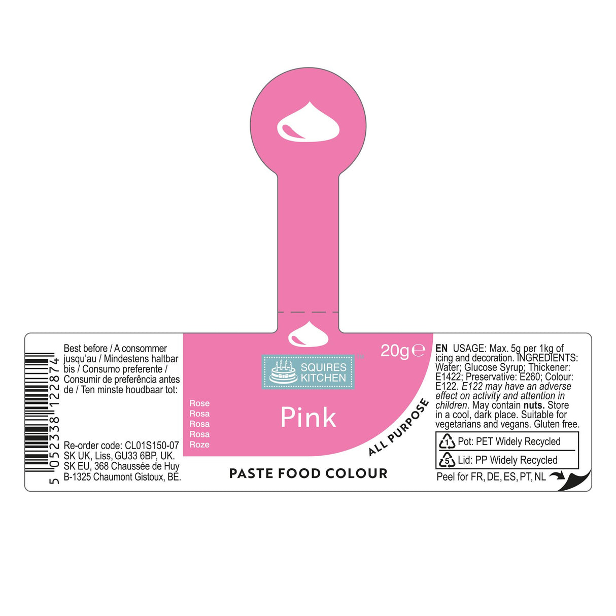 Squires Kitchen Food Colouring Paste Gel 20g - All Shades