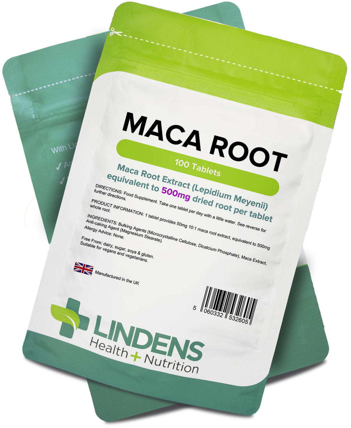 Lindens Maca 500mg - 100 Tablets