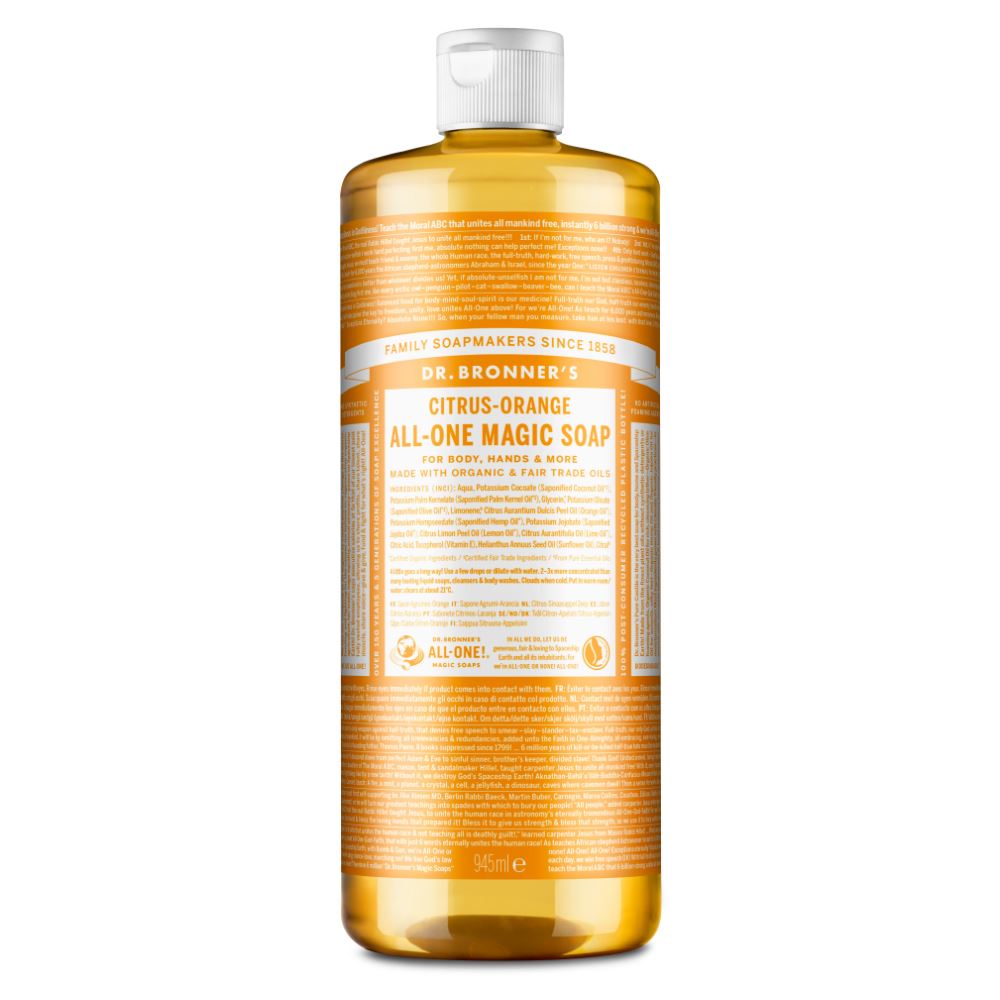 Dr Bronner Org Citrus orange All One Magic Liquid Soap 945ml