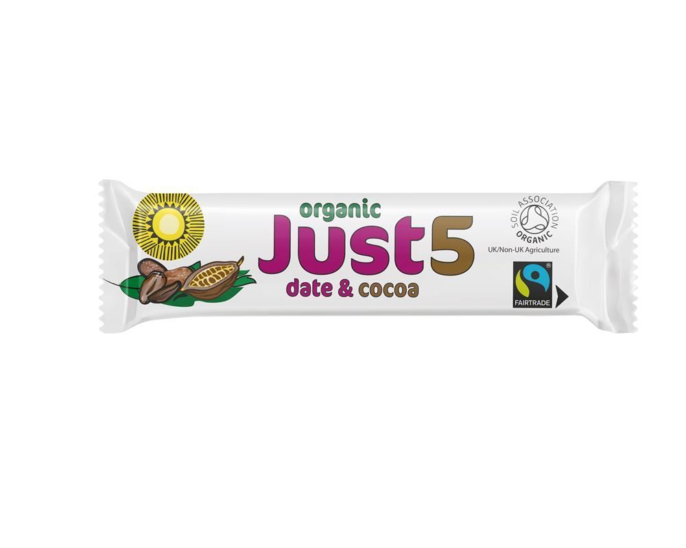 Tropical Wholefoods Vegan Organic Date & Cocoa Bar 40g - 18 Pack