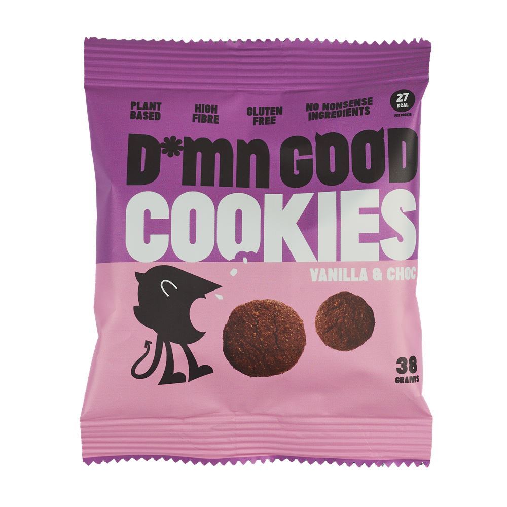 D*MN GOOD Vegan Vanilla & Chocolate Cookies 38g - 12 Pack