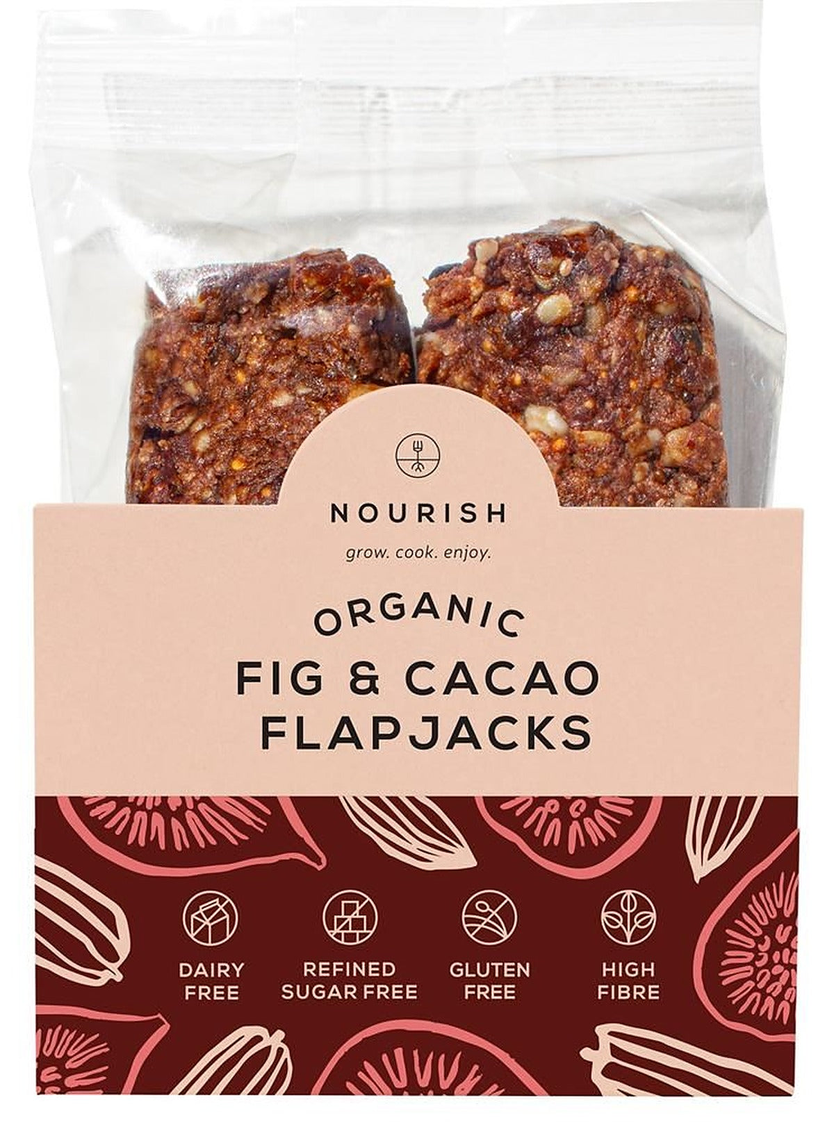 Nourish Grow Cook Enjoy Org Fig & Cacao Flapjacks 2x45g