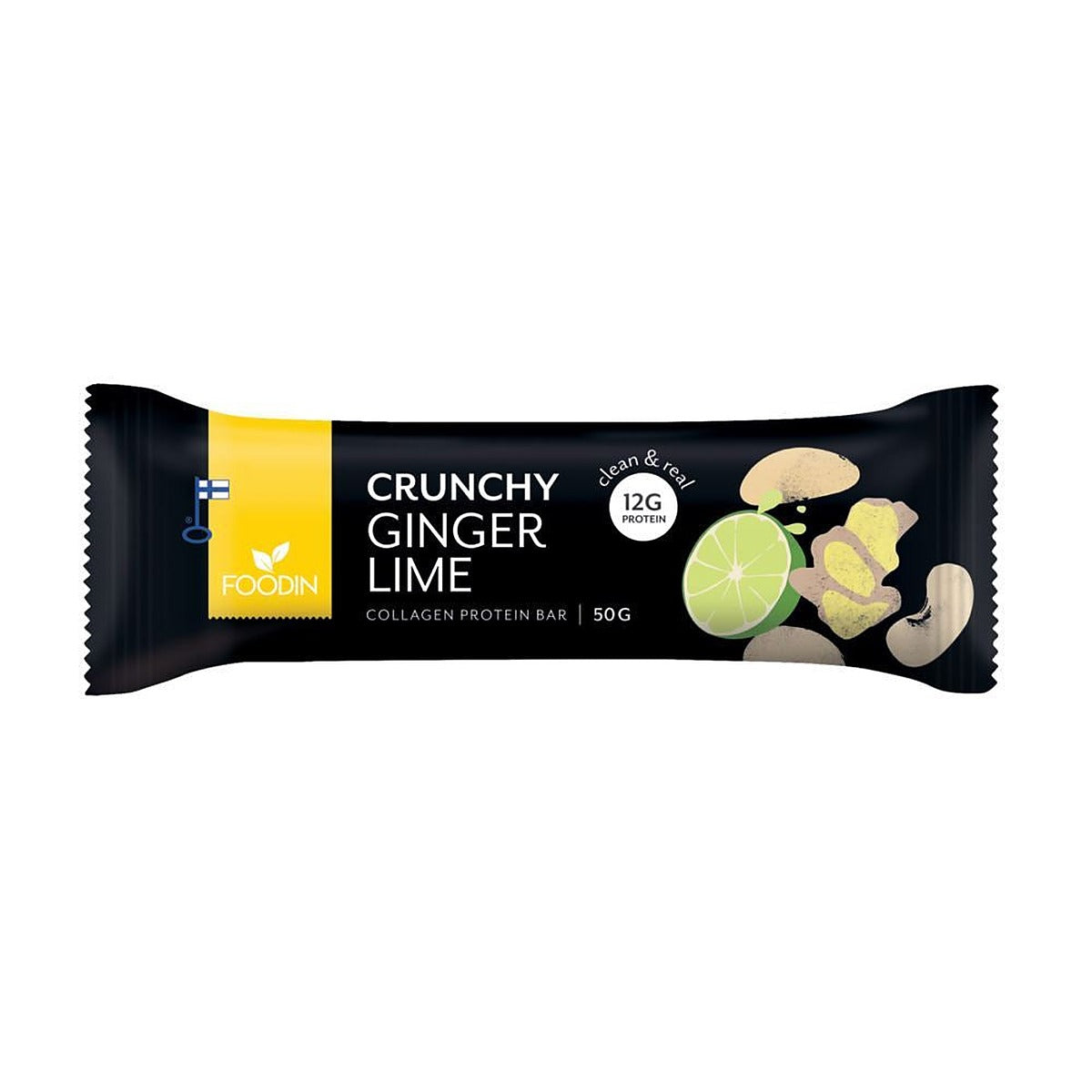 Foodin Collagen Protein Bar Ginger Lime 50g - 12 Pack