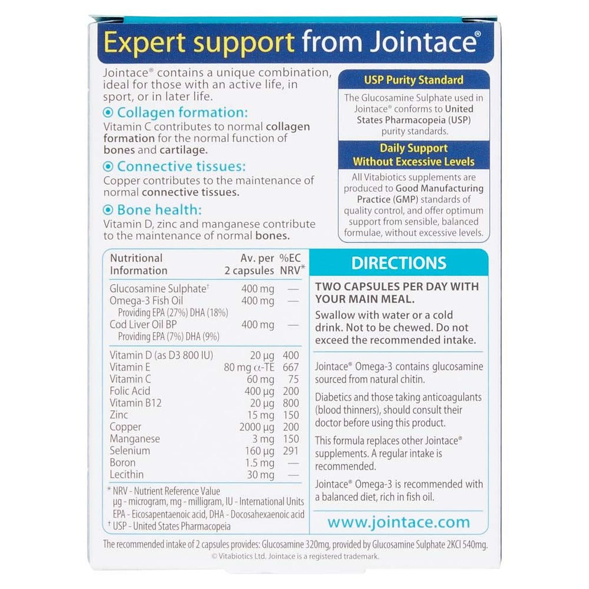 Vitabiotics Jointace Omega 3 Glucosamine Cod Liver Oil - 30 Soft Gel Capsules - image 2