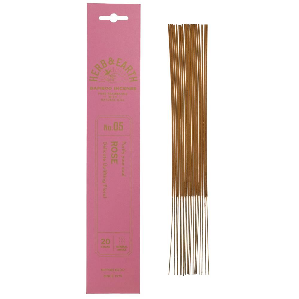 Nippon Kodo Herb & Earth Incense -Rose 20 sticks - 12 Pack