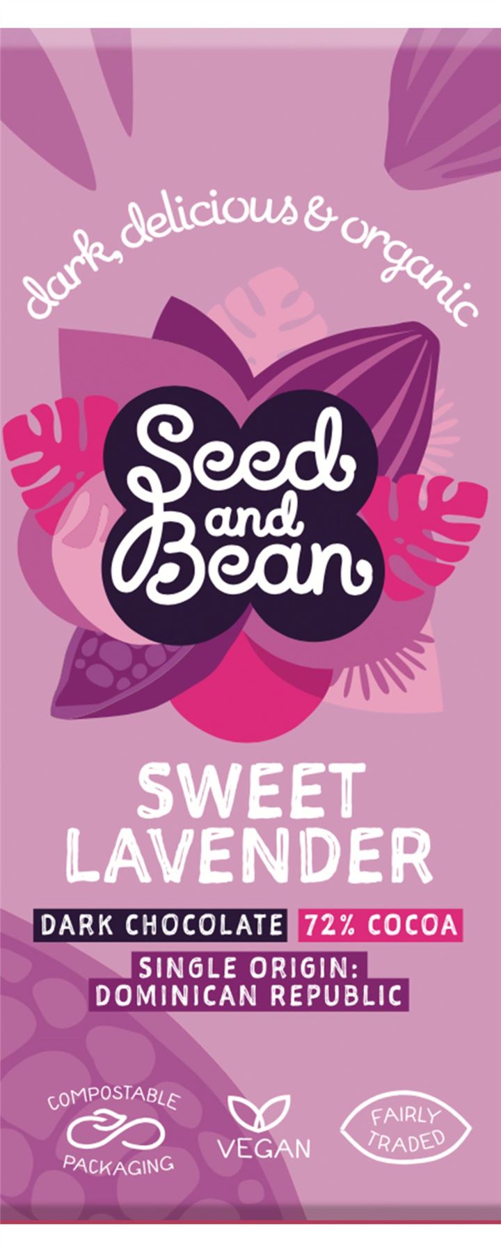Seed & Bean Org Extra Dark Lavender Bar 75g