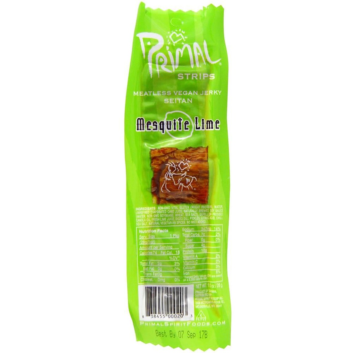 Primal Spirit Vegan Jerky Strips Mesquite Lime 28g
