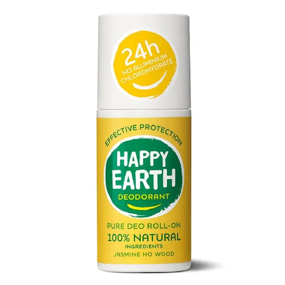 Happy Earth Natural Deodorant Roller Jasmine Ho Wood 75ml - 2 Pack