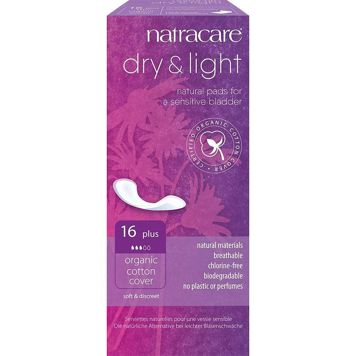 Natracare Dry & Light Incontinence Pads Plus x 16