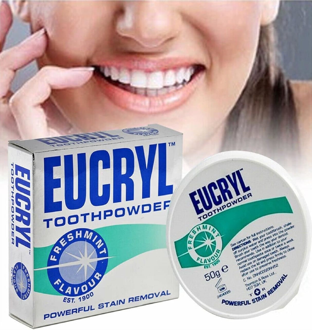 Eucryl Freshmint Flavour Toothpowder 50g - Pack of 6