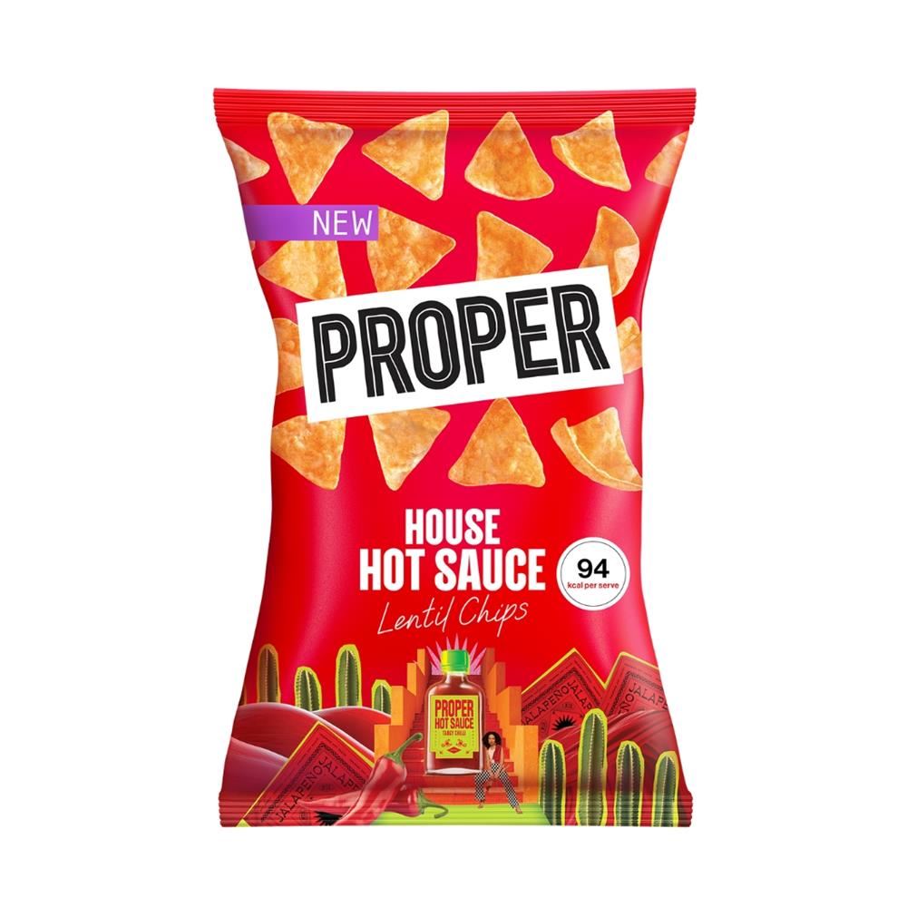 Properchips House Hot Sauce Lentil Chips 85g - 8 Pack