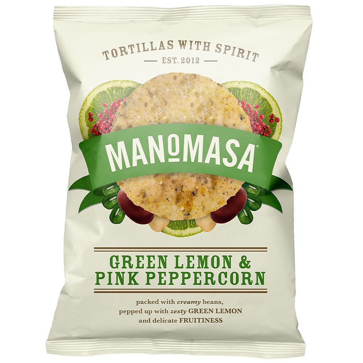 Manomasa Green Lemon & Pink Peppercorn Tortillas 140g - 12 Pack