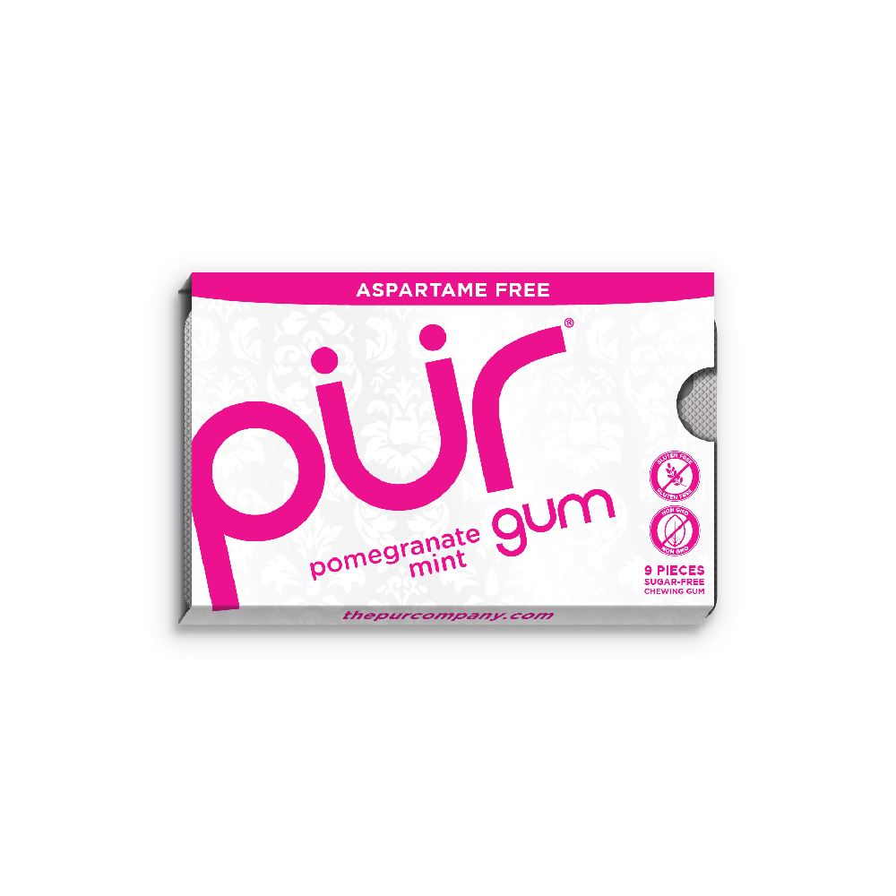 Pur Gum ASPARTAME FREE - PUR Gum Pomegranate & Mint Blister Pack - 9pc
