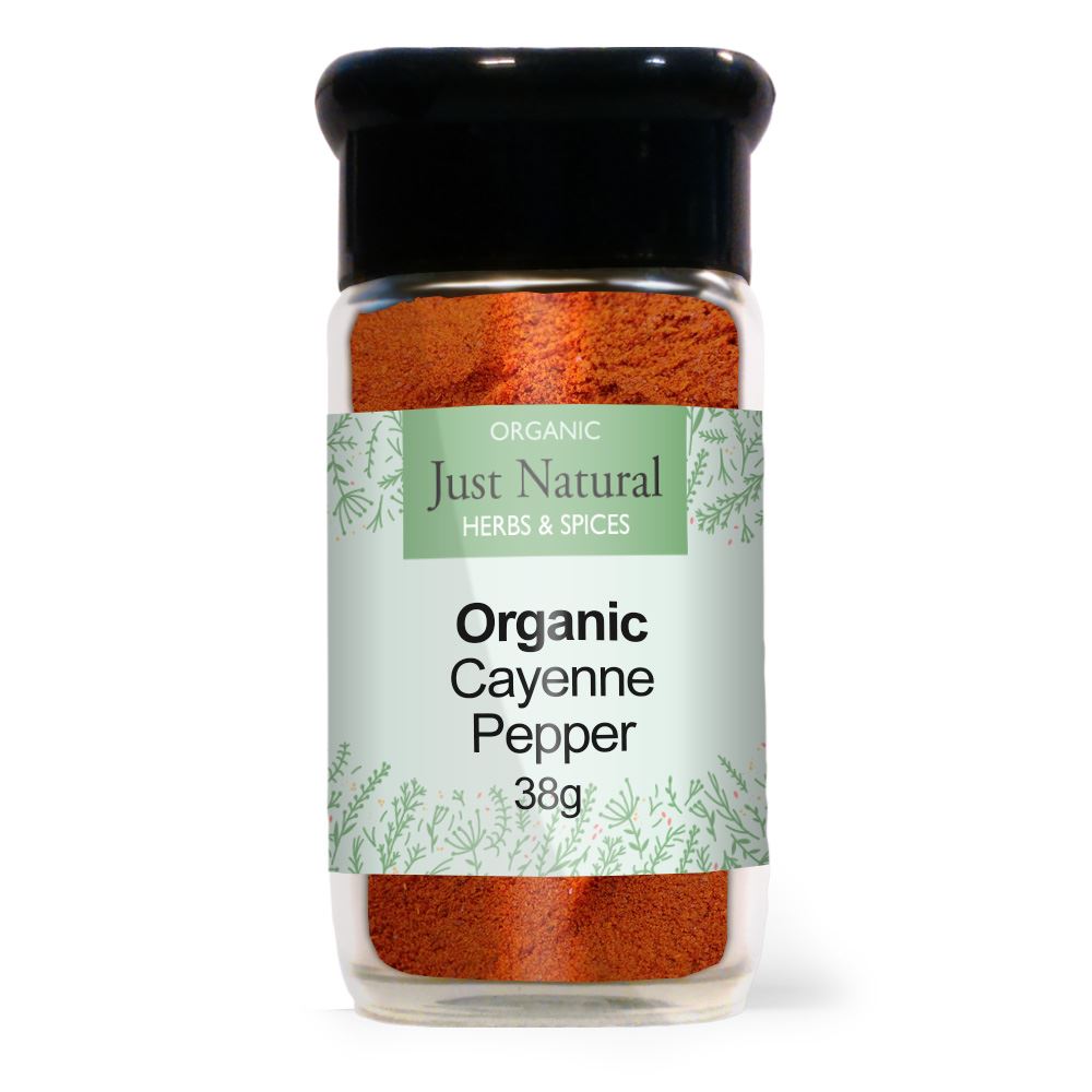 Just Natural Herbs Organic Cayenne Pepper (Glass Jar) 45g