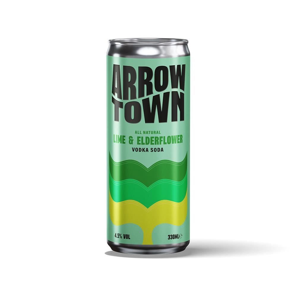 Arrowtown Lime & Elderflower Vodka Soda 330ml - 12 Pack