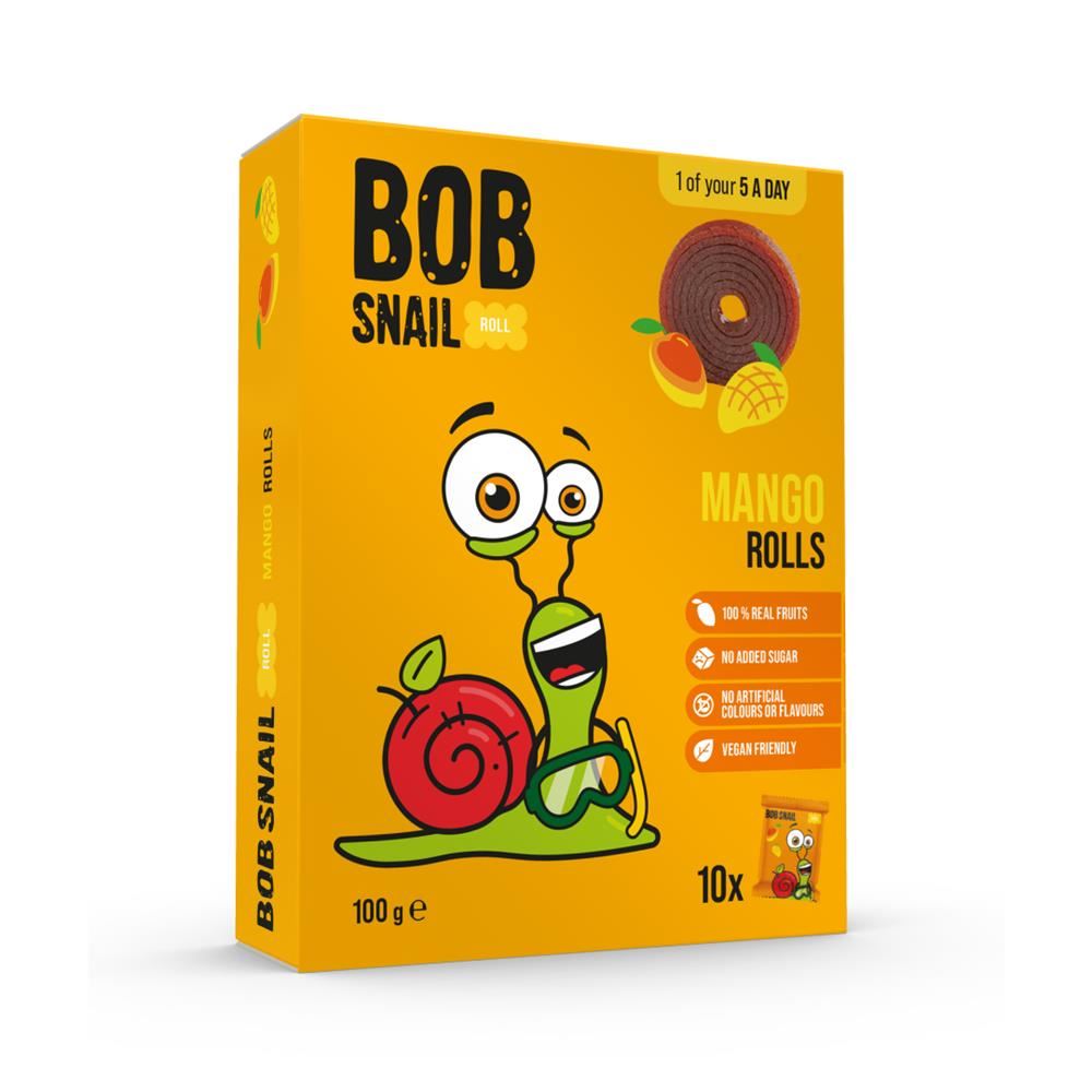 Bob Snail Mango Fruit Rolls 100g - No Added Sugar - 100% Fruit!