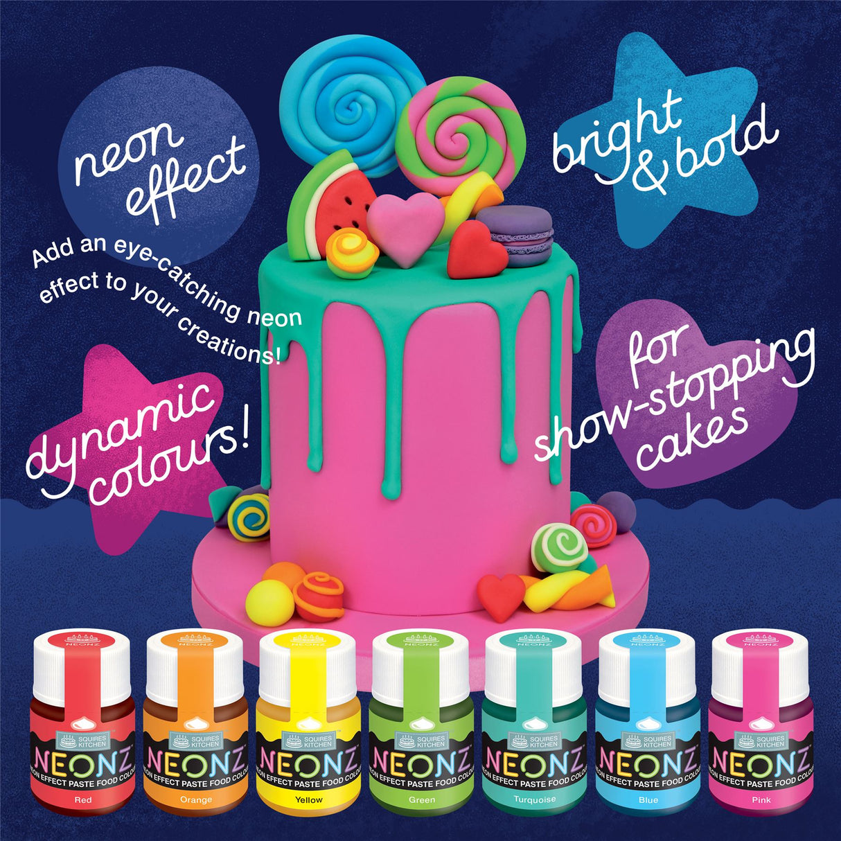 Squires Kitchen NEONZ Neon Effect Food Colouring Paste 20g - All Shades