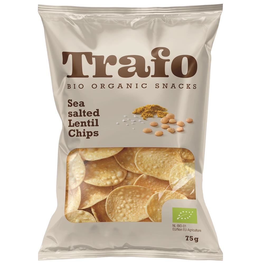 Trafo Organic Lentil Chips Seasalt 75g - 6 Pack