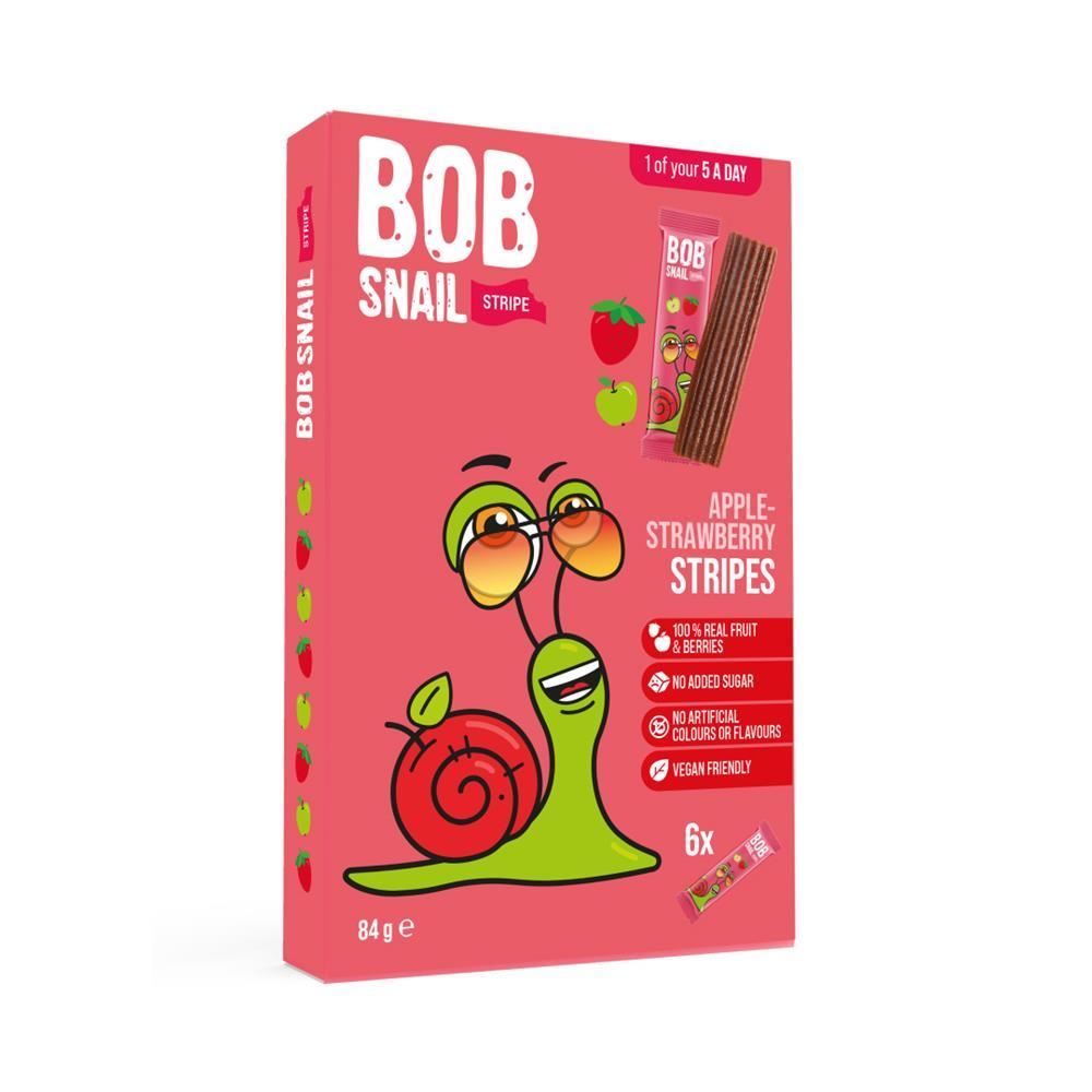 Bob Snail Apple-Strawberry Stripes 84g- 100% Fruits & Berries - 7 Pack