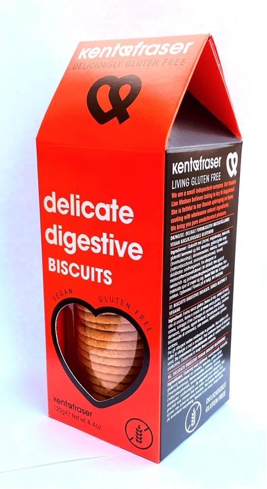 Kent Fraser Gluten-Free Vegan Thin Digestives Molasses 125g - 6 Pack