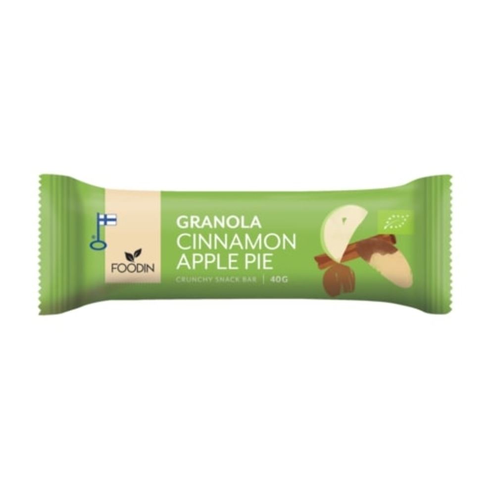 Foodin FI Granola Bar Cinnamon Apple Pie Organic 40g 12PK