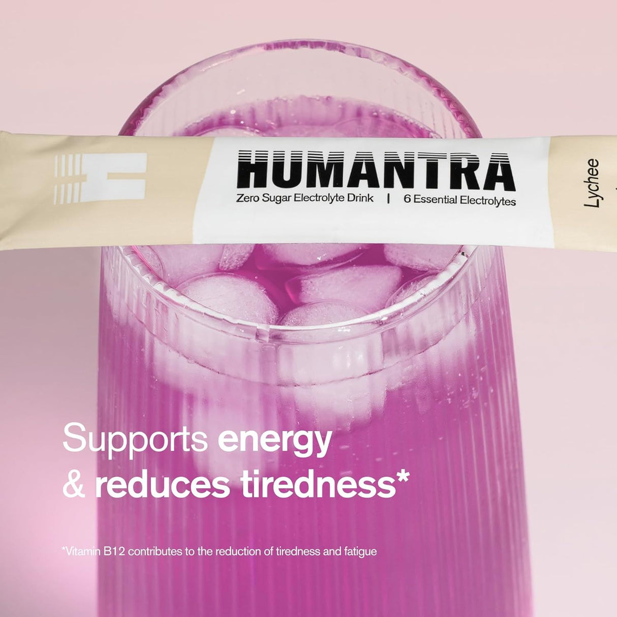 Humantra Electrolyte Powder Lychee 20 Sachets - Hydration Drink Mix with 6 Electrolytes, Vegan, Sugar Free, Gluten Free