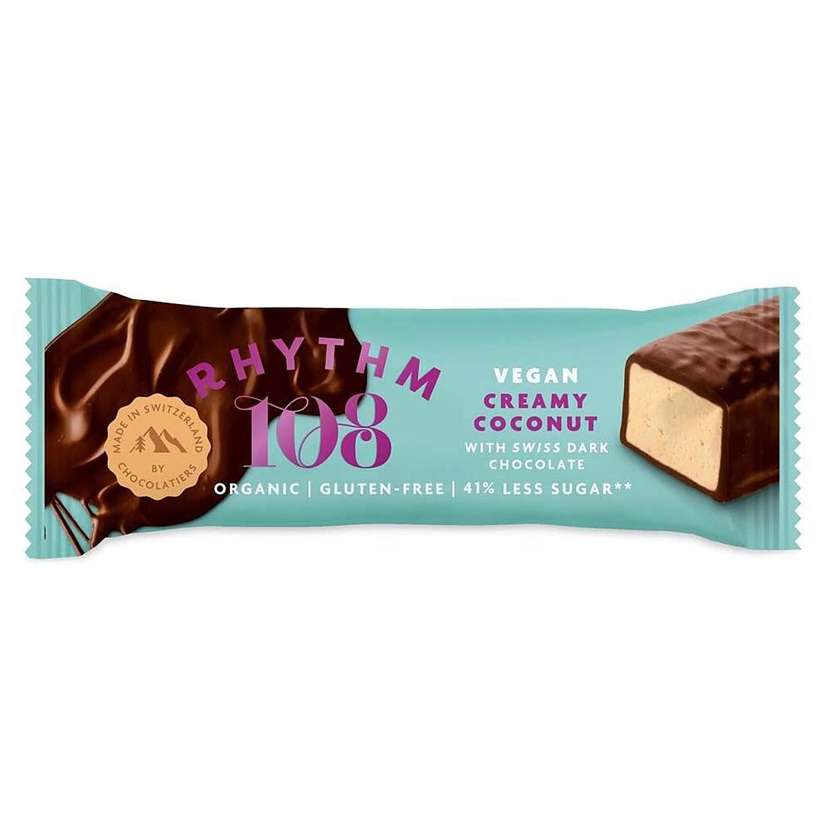Rhythm 108 A Swiss chocolate coated bar - Super Coconut flavour 33g
