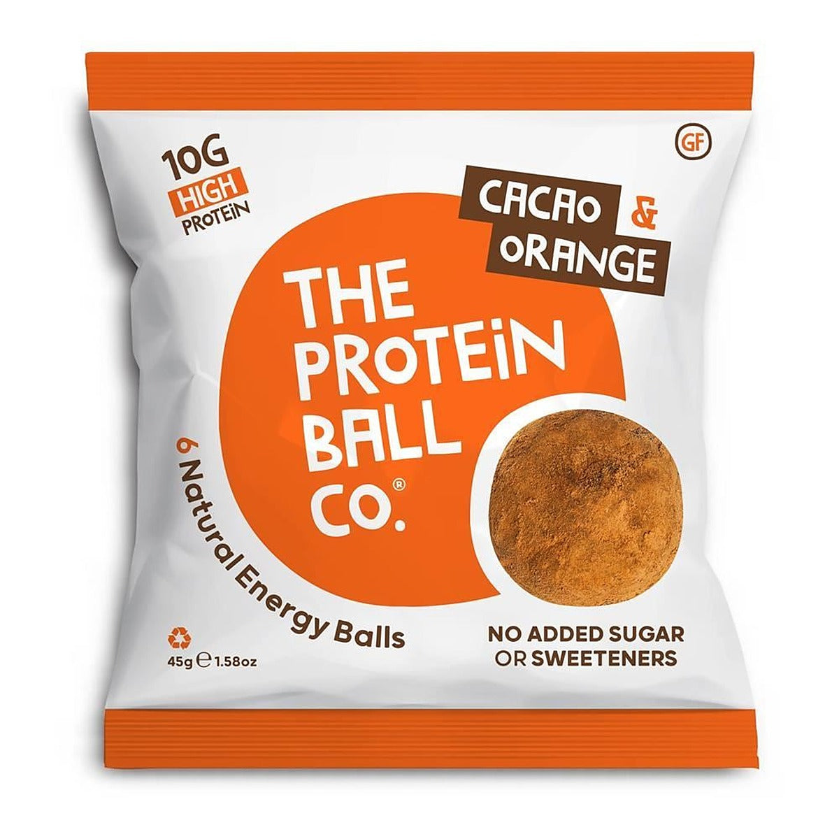 Protein Ball Co Cacao Orange Protein + Vitamin Balls (High Protein) 45g -10 Pack