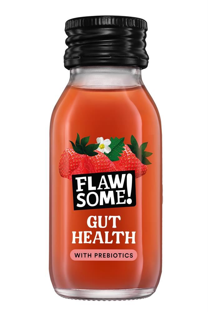 Flawsome! Gut Health Strawberry + Prebiotic Health Shot Glass 60ml