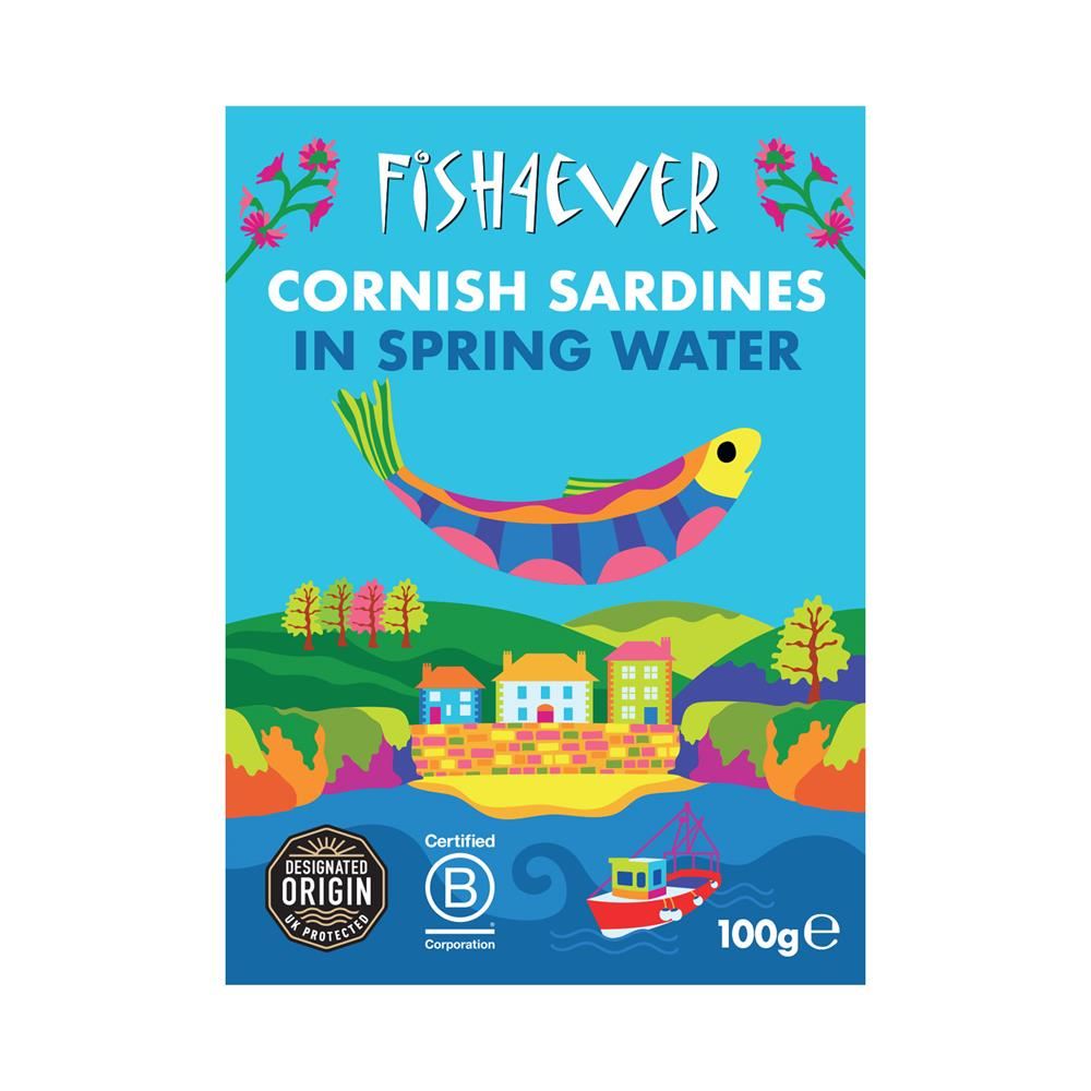 Fish4Ever Cornish Sardines in Spring Water 100g