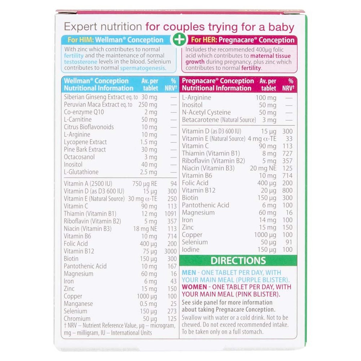 Vitabiotics Pregnacare Him & Her Conception - 60 Tablets - image 4