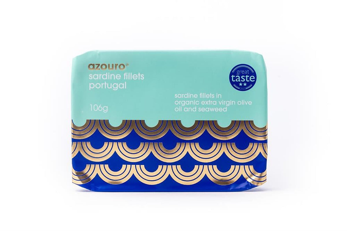 Azouro Portugal Sardine Fillets Organic Olive Oil & Seaweed 106g