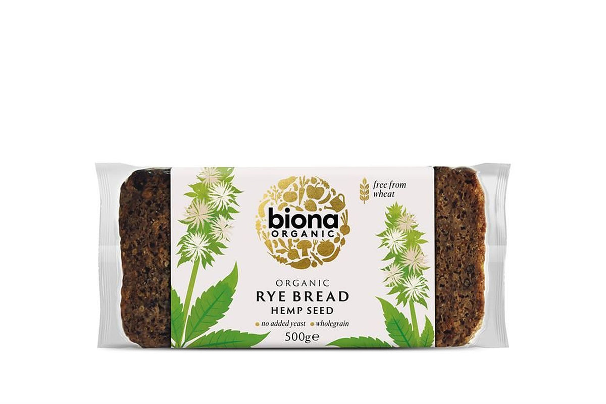 Biona Organic Rye Bread - Hemp Seed - 500g