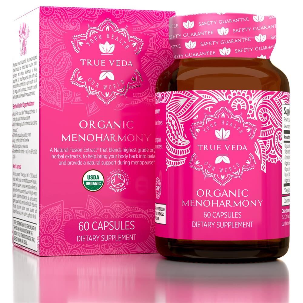 True Veda MenoHarmony Organic Natural Vegan Ethical Non-GMO 60 capsules