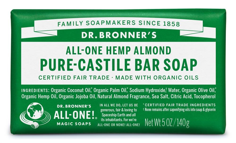 Dr Bronner Org Almond Soap Bar 140g