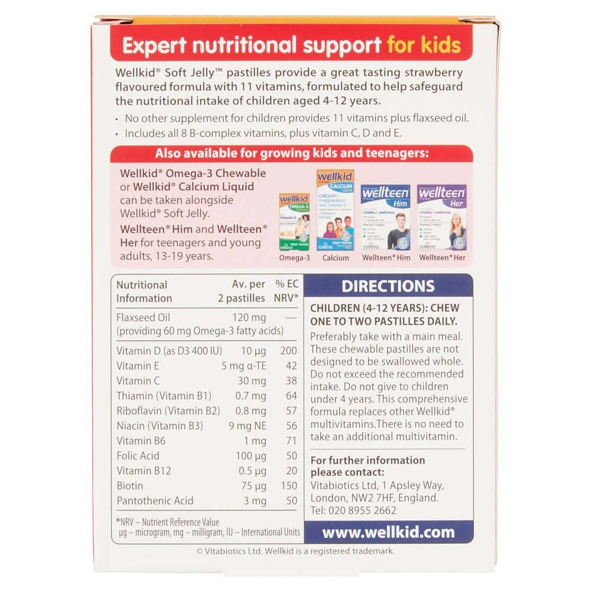 Vitabiotics Wellkid Soft Jelly Strawberry - 30 Pastilles - image 4