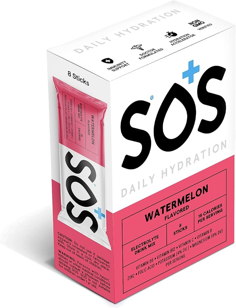 SOS Daily Hydration Electrolyte Drink 8 Sticks - All Flavour
