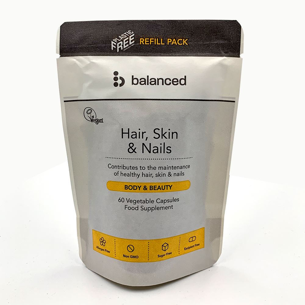 Balanced Hair Skin & Nails 60 Veggie Caps - Refill Pouch