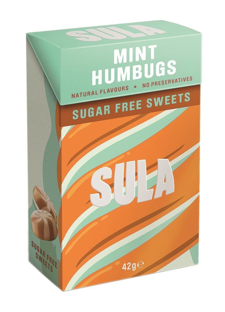 Sula Mint Humbugs Sweets Sugar Free 42g - 14 Pack