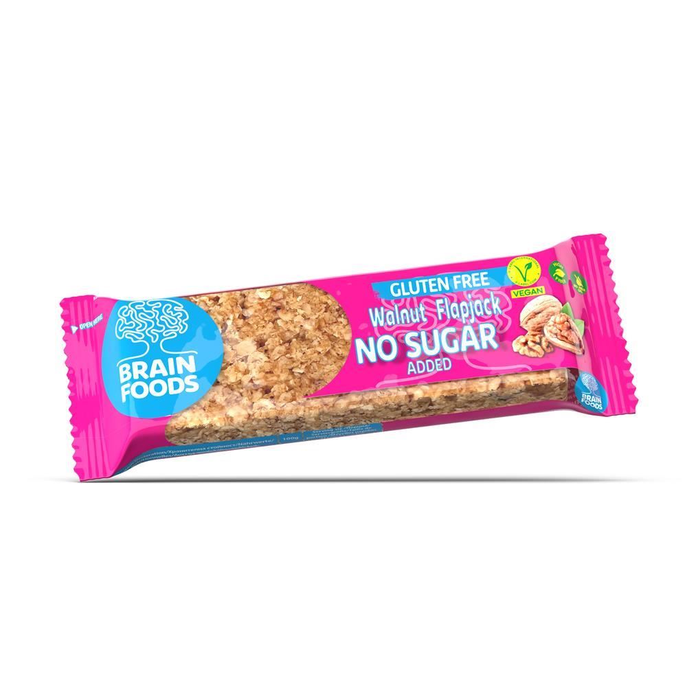 Brain Foods Walnut Flapjack 70g - 12 Pack