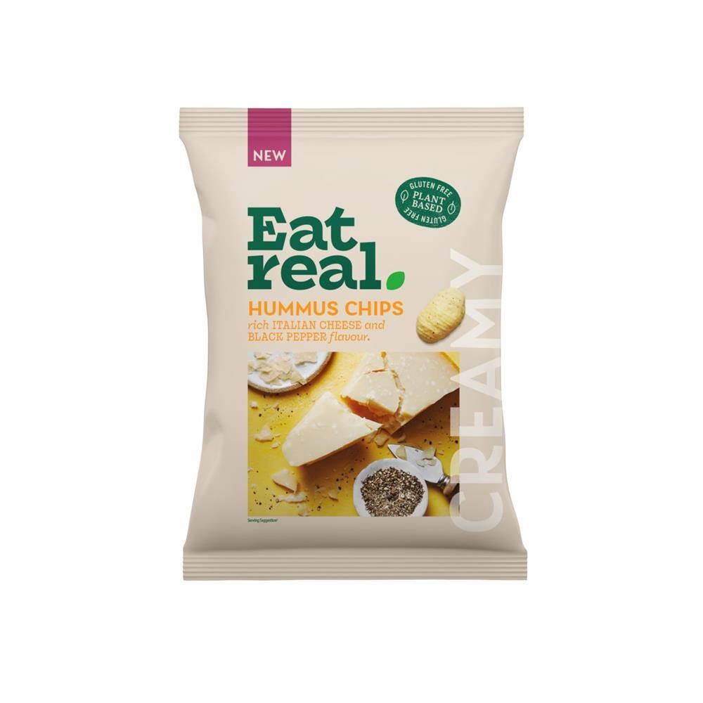 Eat Real Hummus Chips Italian Cheese & Black Pepper 110g - 10 Pack