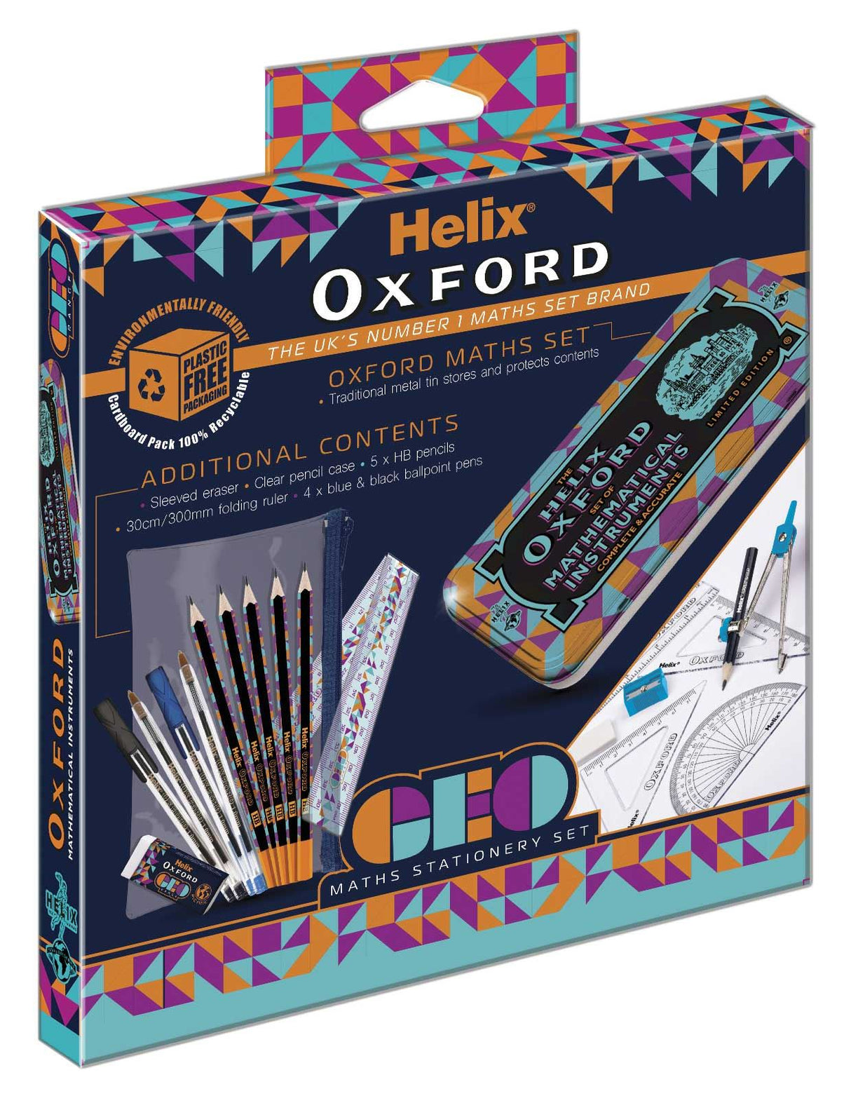 Helix Oxford Geo Complete Maths and Stationary Set - Orange