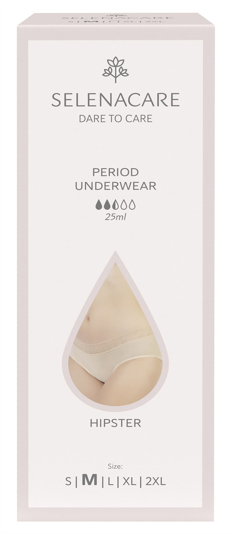 Selenacare Menstrual undies HIPSTER Nude Size M
