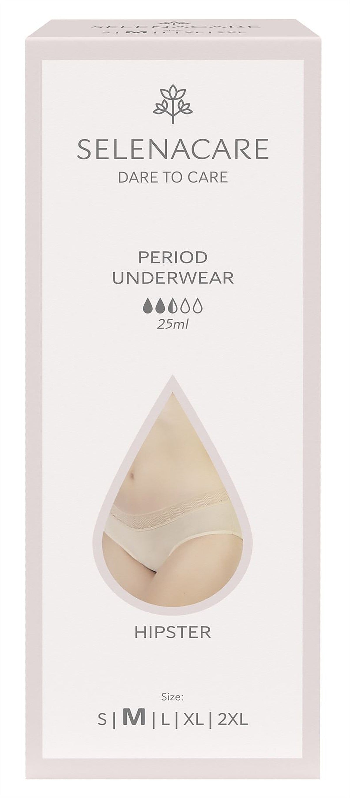 Selenacare Menstrual undies HIPSTER Nude Size M