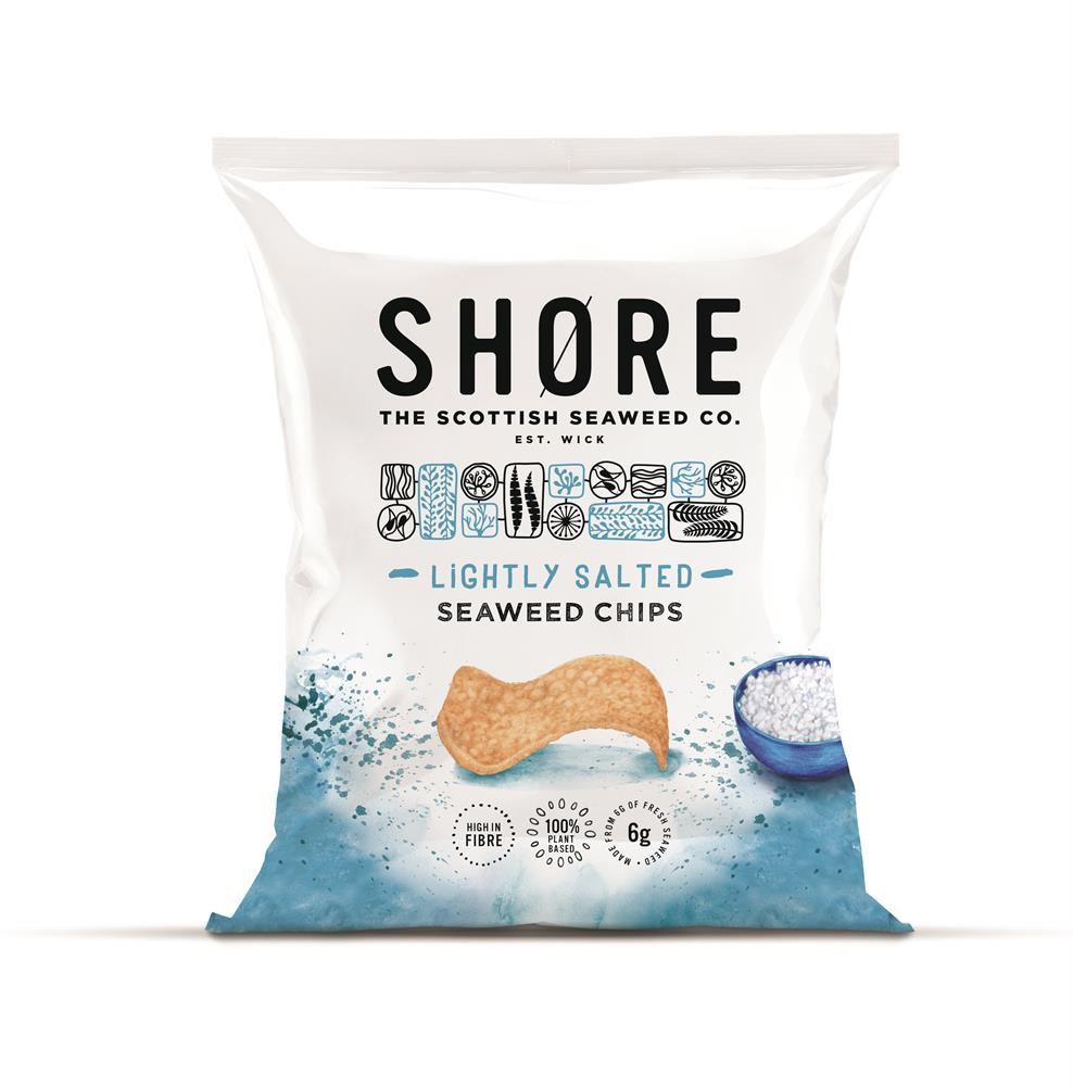 Shore Scottish Seaweed Seaweed Chips - Sea Salt 25g - 6 Pack