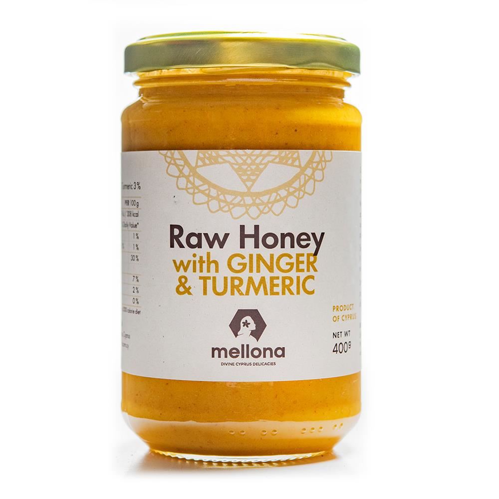 Mellona Cypriot Raw Honey with Ginger & Turmeric 400g