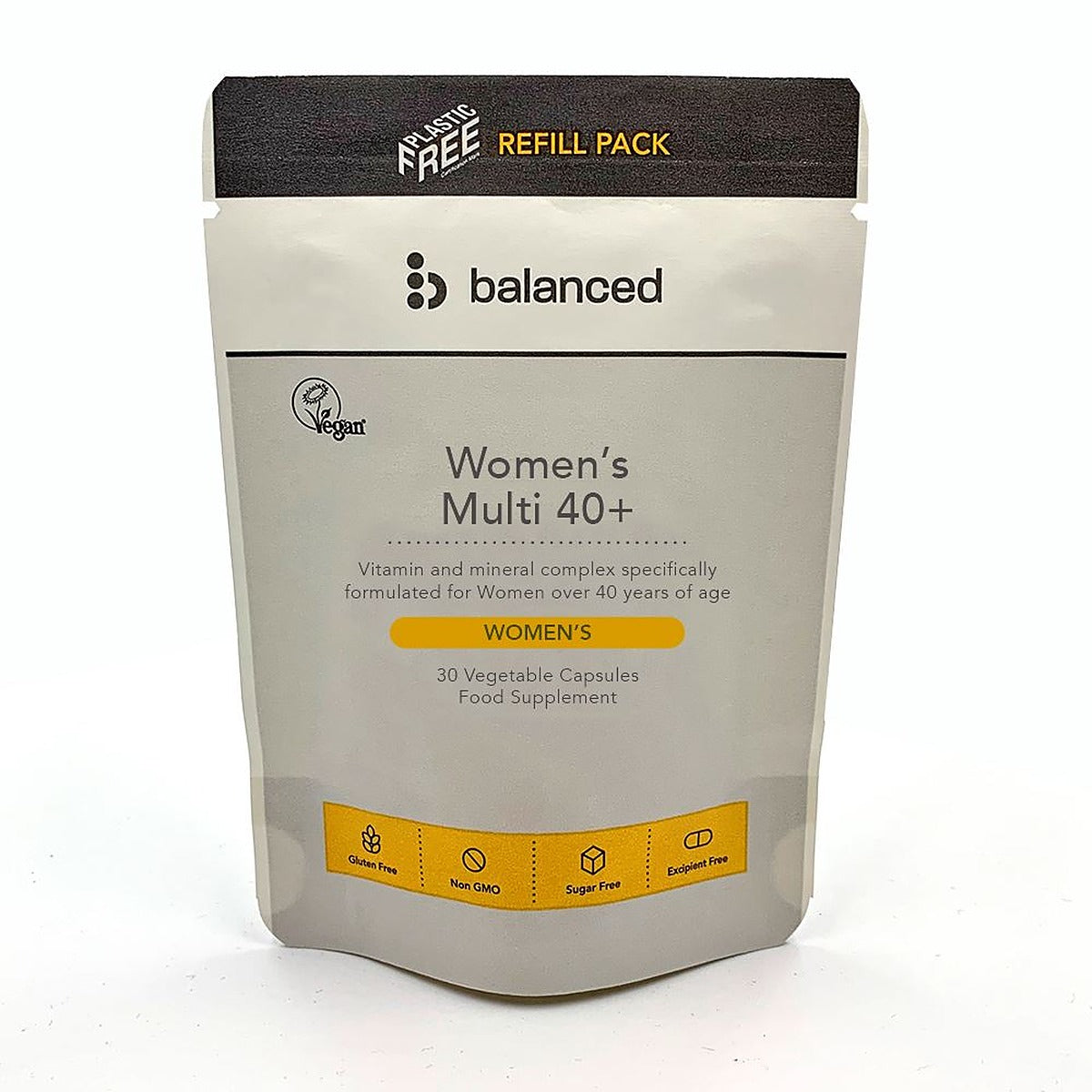 Balanced Women's 40+ Multi 30 Veggie Caps - Refill Pouch