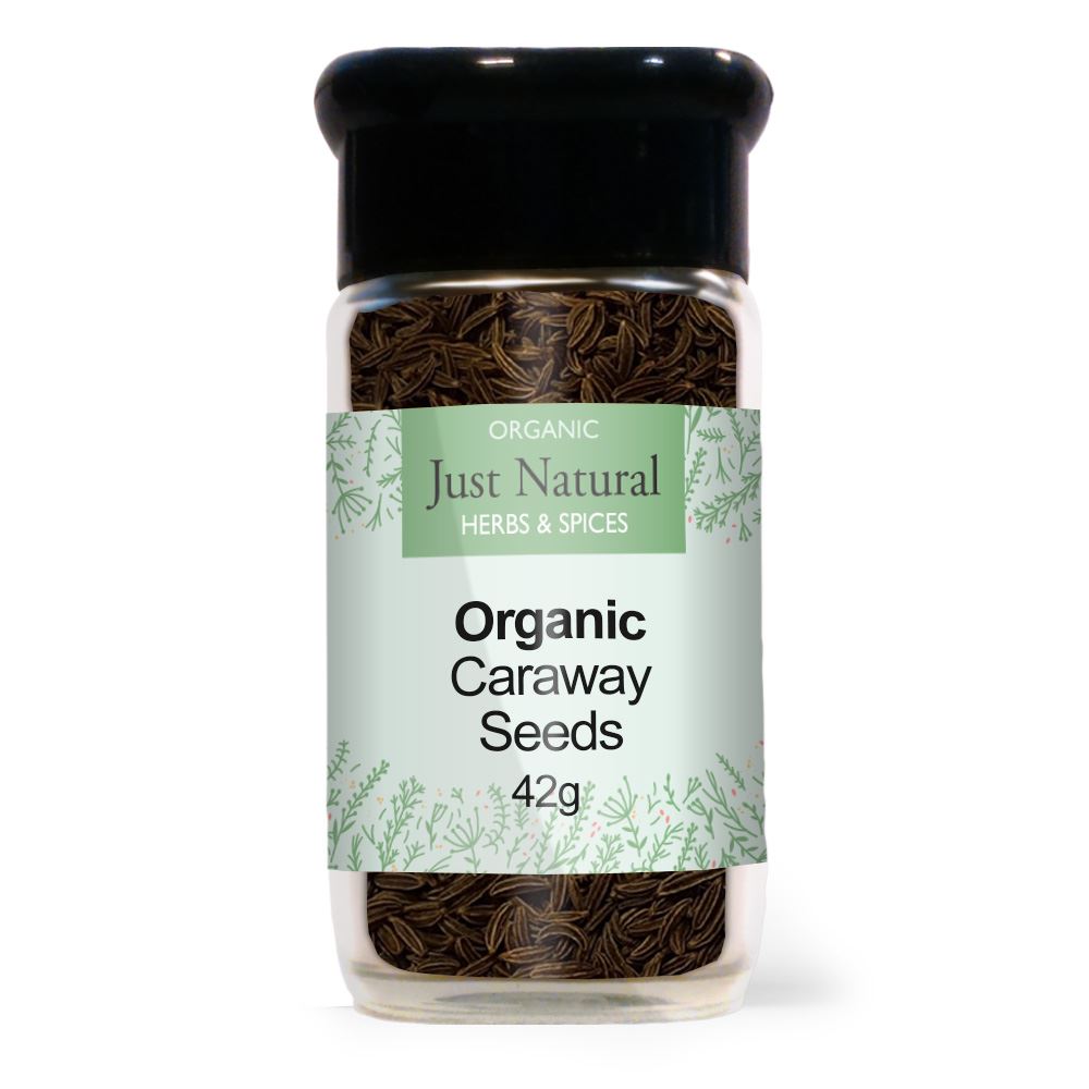 Just Natural Herbs Organic Caraway Seeds (Glass Jar) 50g