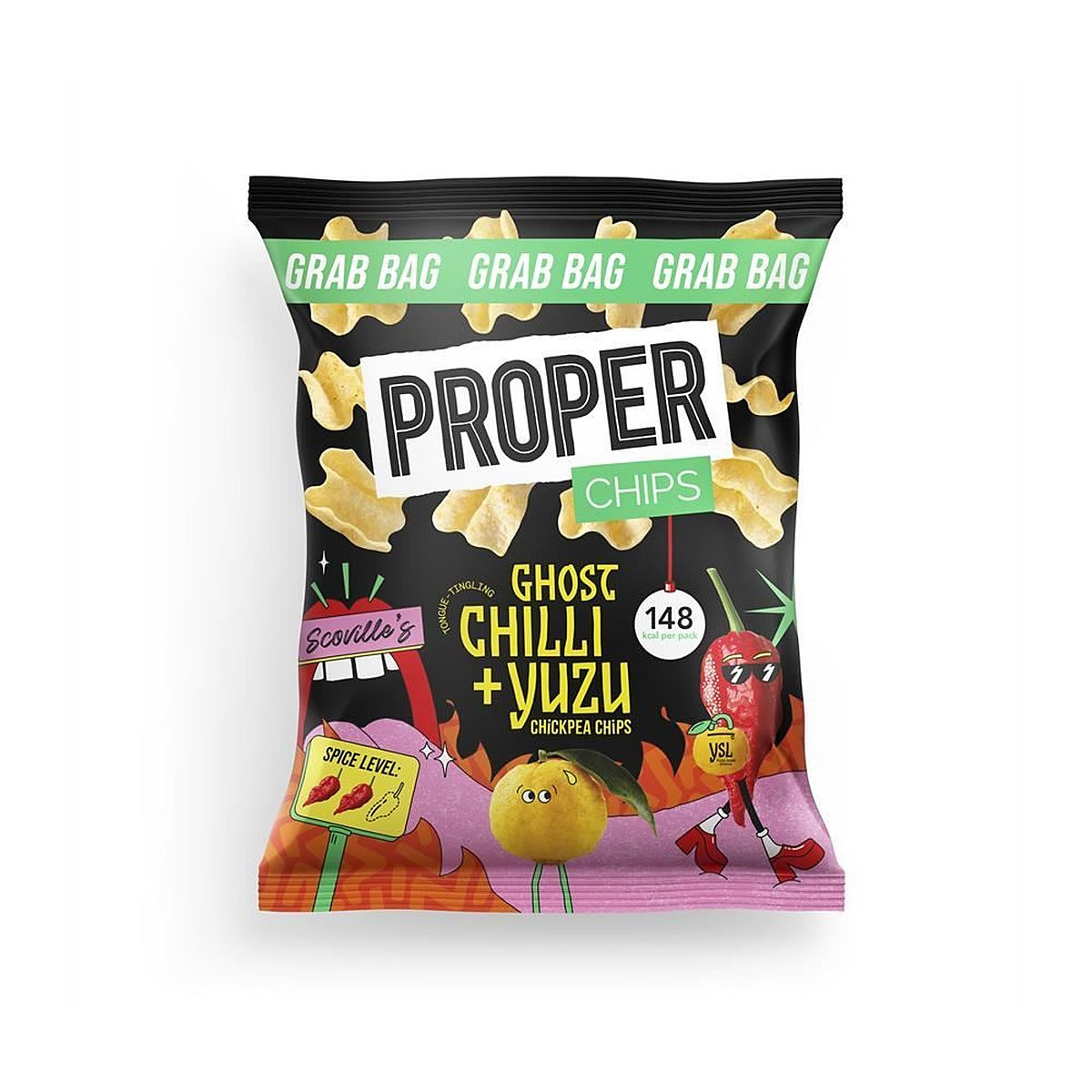 Properchips PROPER Ghost Chilli & Yuzu Chickpea Chips 30g - 10 Pack